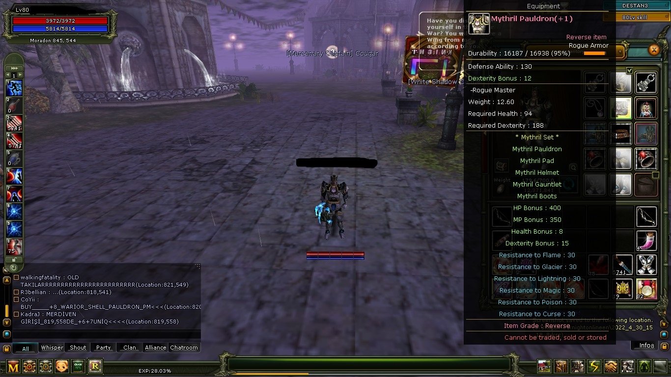 ACİİLL 7 SHENLONG 80 OKCU 79 WARRİOR 77 PRİEST