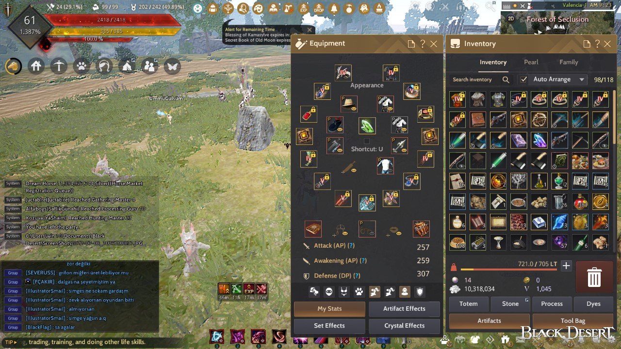 Peripen Black Desert Online Türkiye/MENA Bölgesi BDO CLIENT 259 AP 307 DP T4