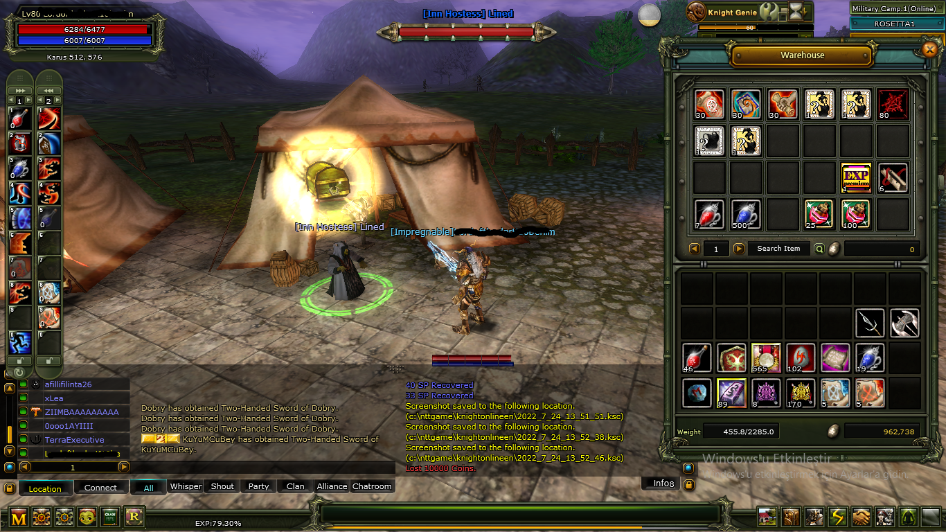 rosetta 83/1 karus warrior yan karakter 80 lwl warrior