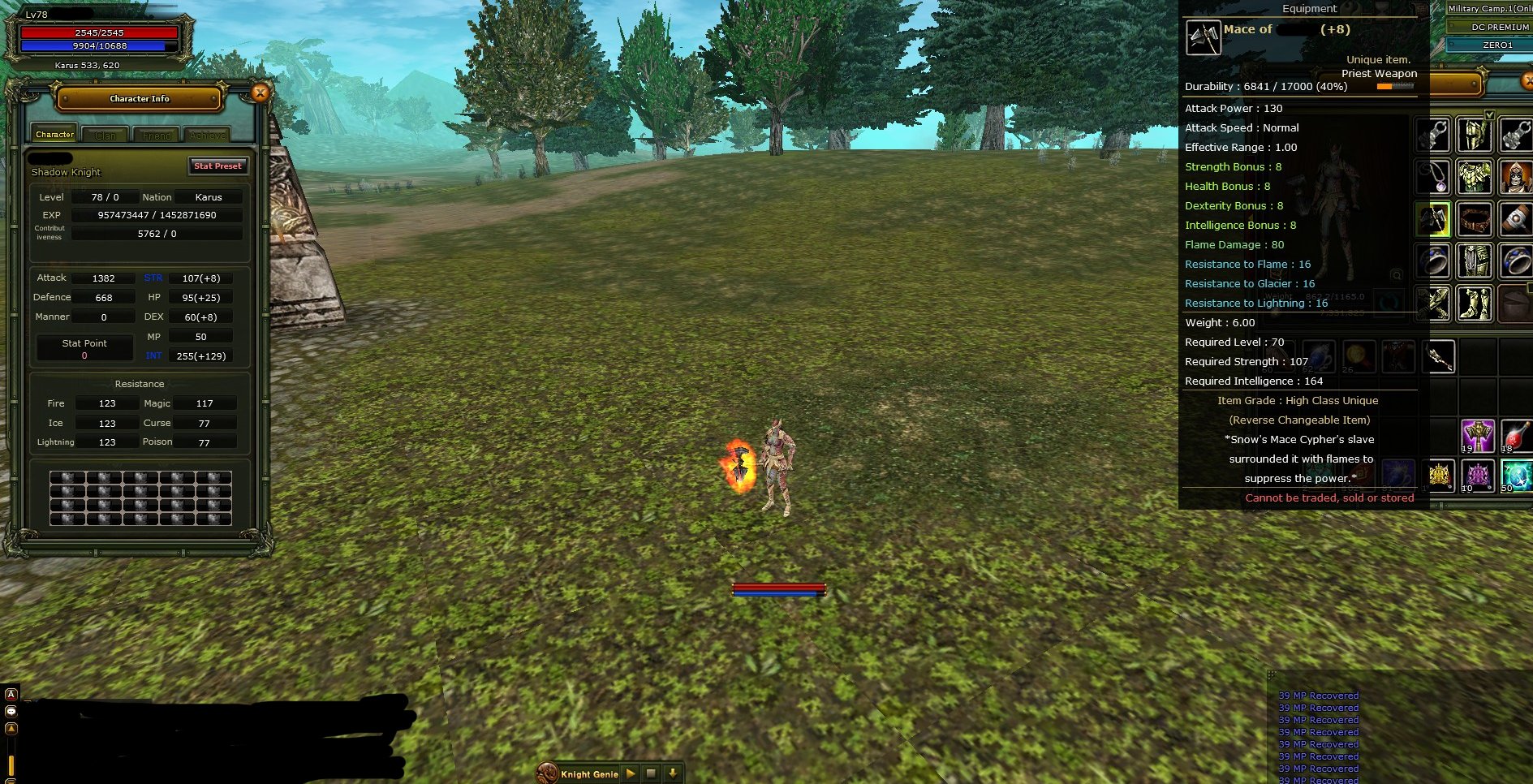 Knight Online Zero Zero 78 Lwl 8 Quest Mace Int BP