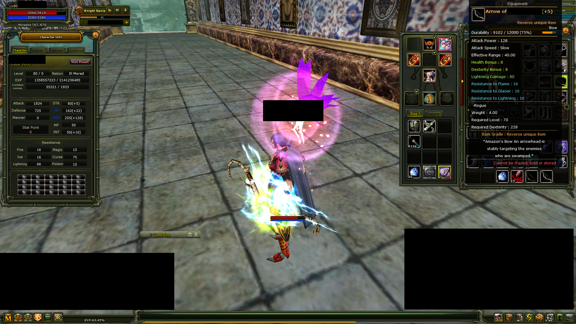 80 lv 8 Quest Bow( REB 5 ) OKÇU