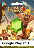 Google Play 25 TL Clash Of Clans