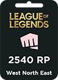 League Of Legends West North East Riot Points 2540